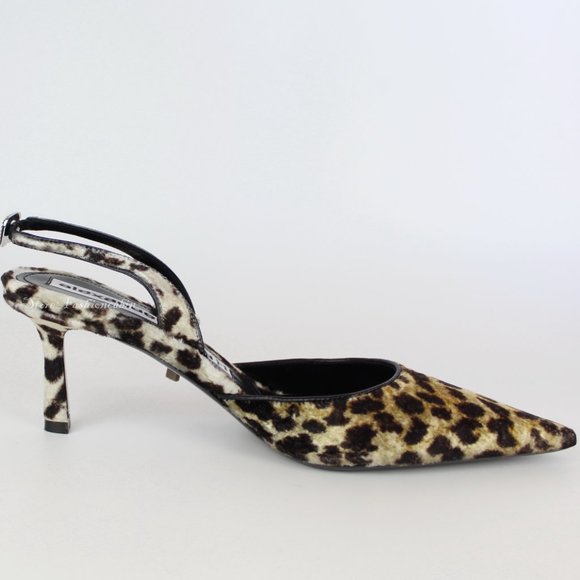NEW Alexander Wang Leopard Slingback Heels | Bold Velvet Logo Pumps for Events - Picture 10 of 14